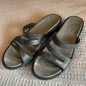 Disney Mickey Mouse Silhouette Crocs Slides Sandals - Women’s 10